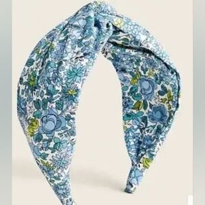 NWT J.Crew Twist Headband Liberty of London Blue Floral Cotton